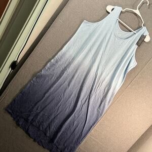 Canyon Retreat Petite Sierra Knit Dip Dye Tank Midi Dress Indigo Size 1XP